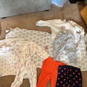 Lot of 7! 0-3 month baby girl clothes